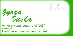 gyozo duska business card